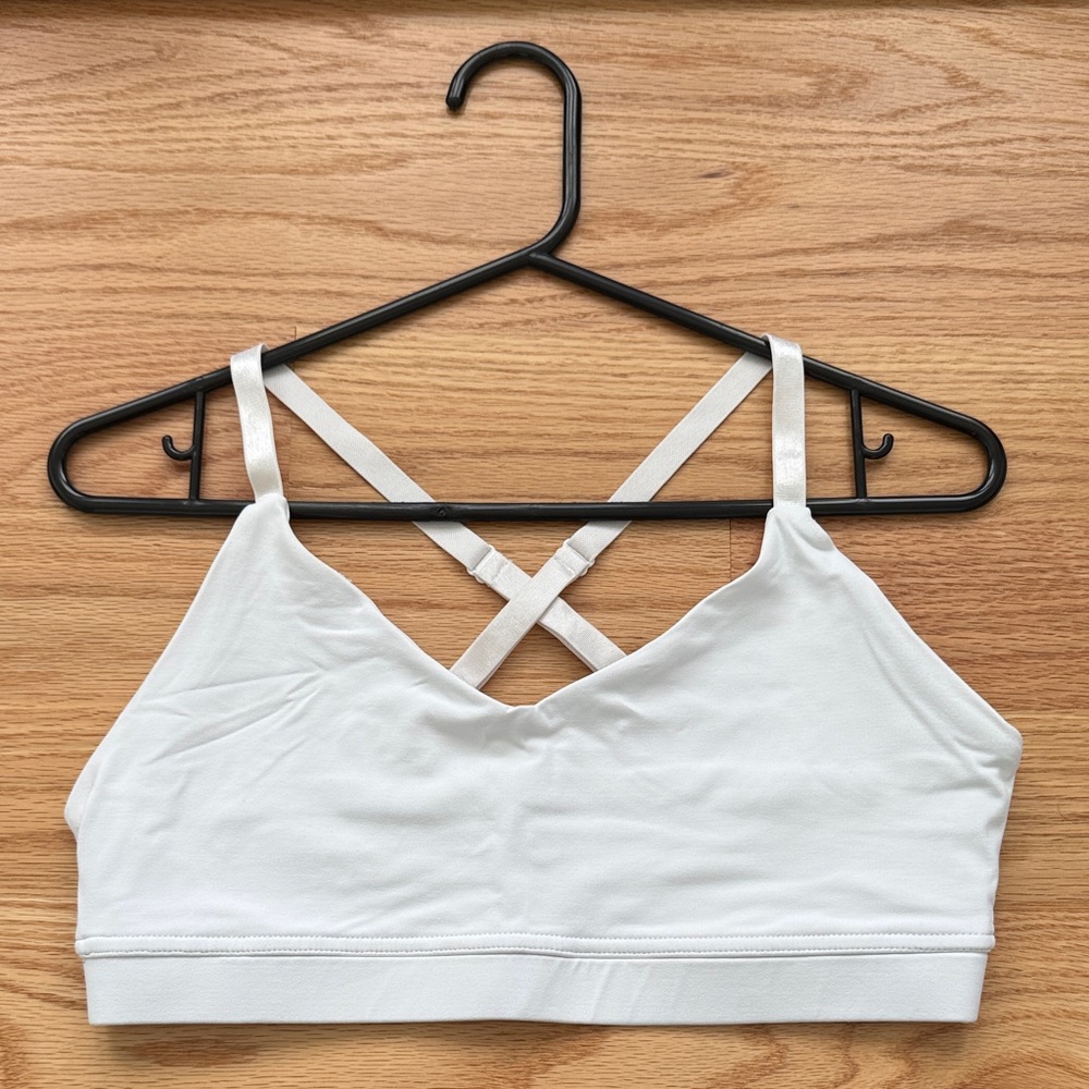 White Strappy Sports Bra